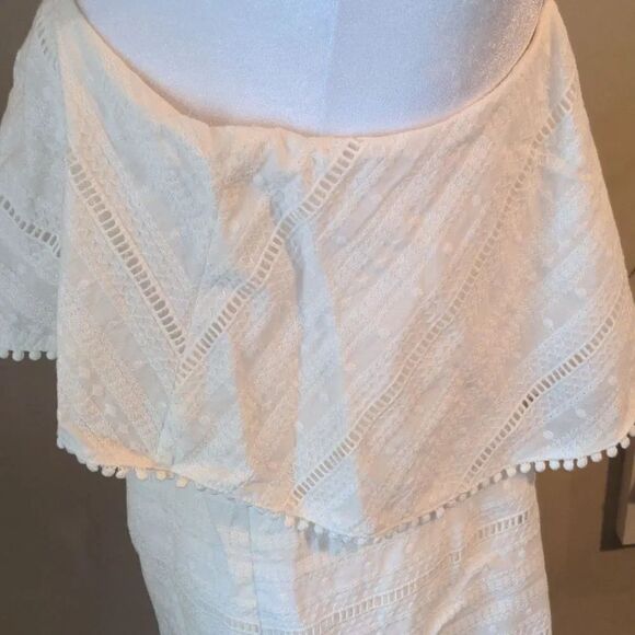 Chelsea28 Small White Criss Cross Mini Summer Dress - Picture 12 of 15